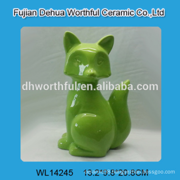 Green ceramic fox figurine in superior quality